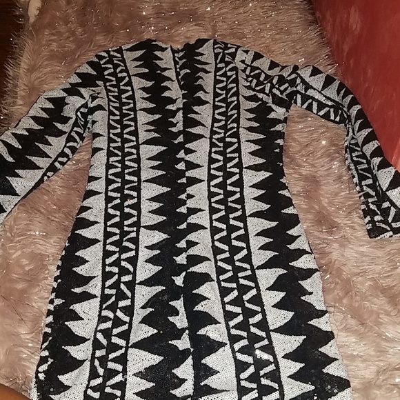 Sequins black high split dress - Picture 4 of 4